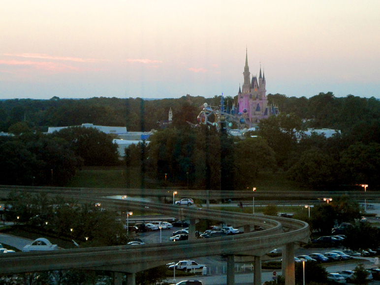 This view of Magic Kingdom was also from an elevator lobby at Bay Lake Tower (183.43 KB)